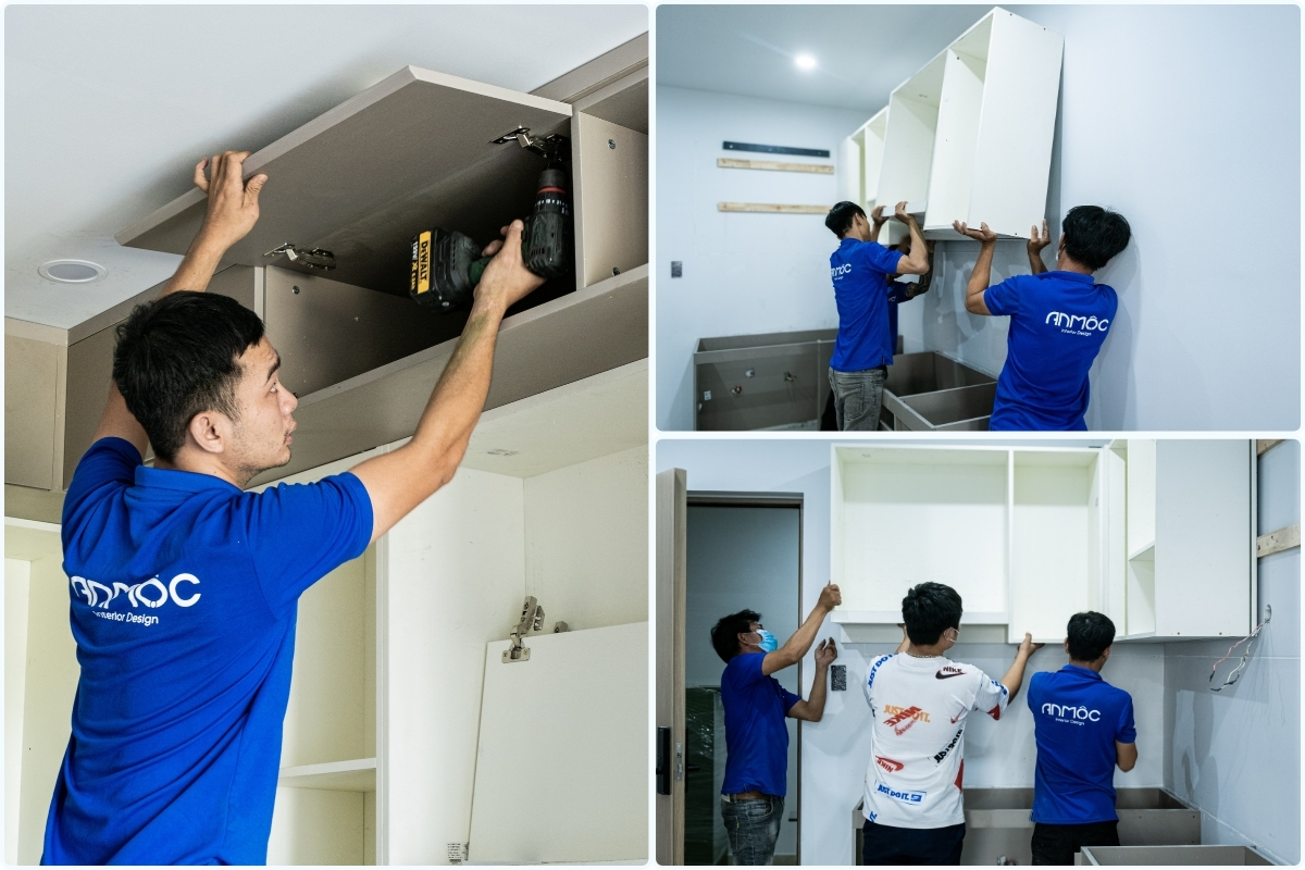 Thi công phòng bếp chung cư Bcons Green Topaz