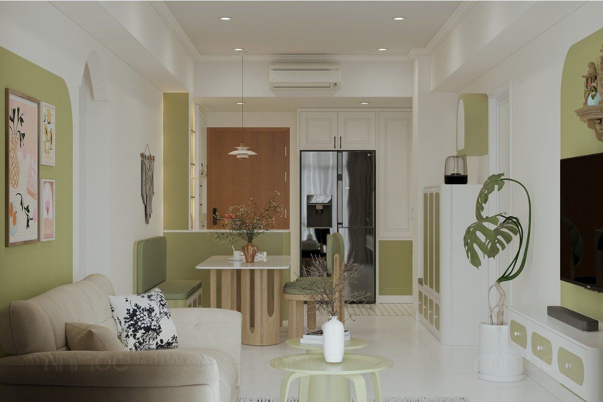 Tổng thể không gian phòng khách