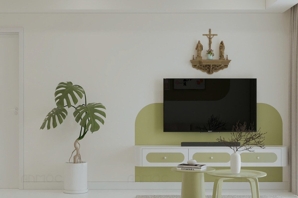 Tủ và vách ti vi độc đáo, tối giản