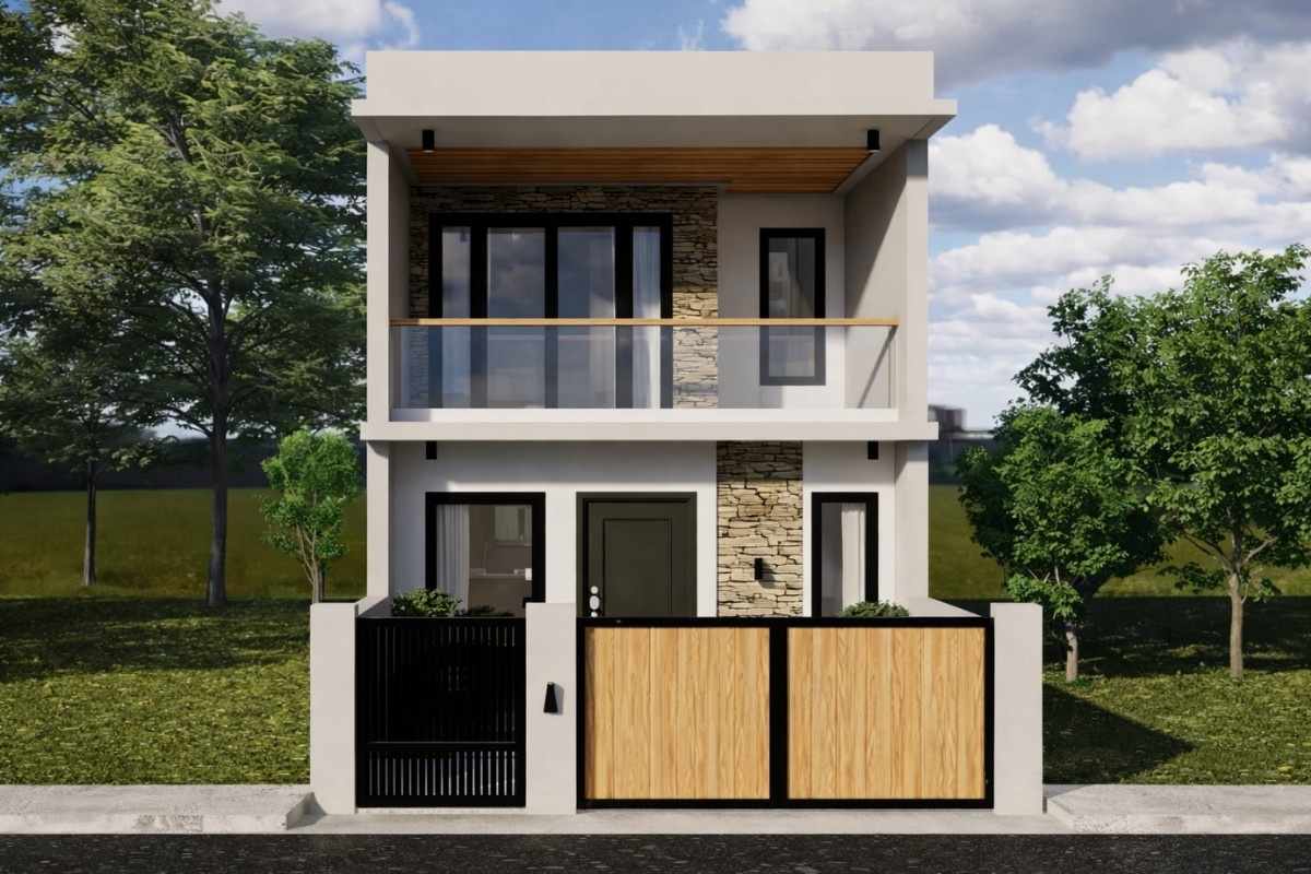 Các mẫu nhà ống 2 tầng đẹp mái bằng