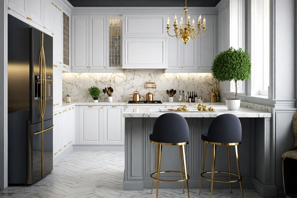 Cách giúp cho tủ bếp tân cổ điển luôn đẹp và mới