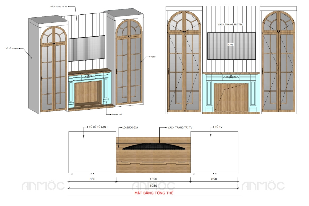 Chi tiết hệ tủ tivi