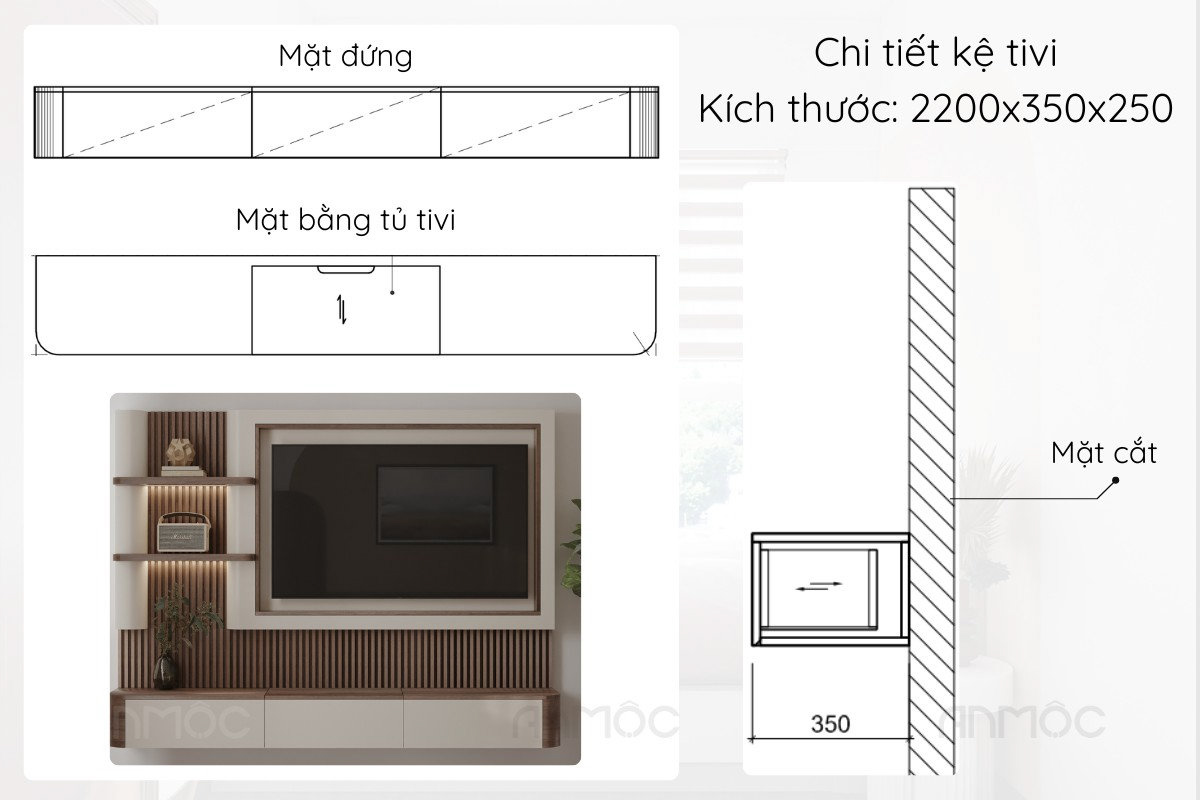 Chi tiết kệ tivi hiện đại, sang trọng và thẩm mỹ cho không gian phòng khách
