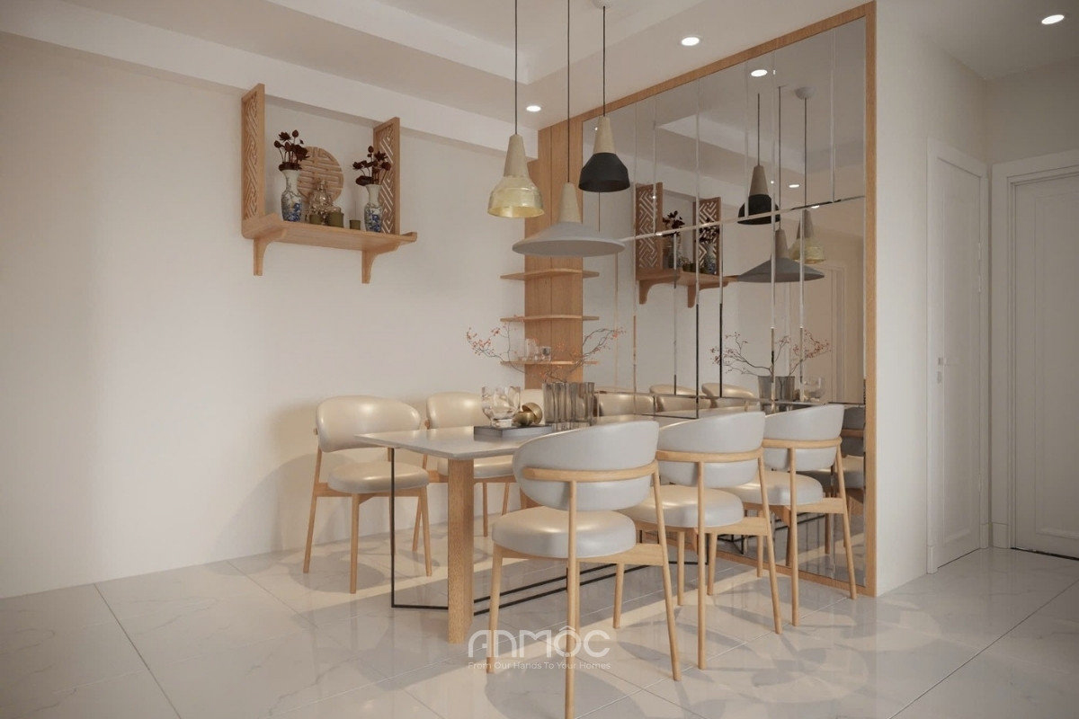 Góc nhìn từ phòng khách hướng về bàn ăn