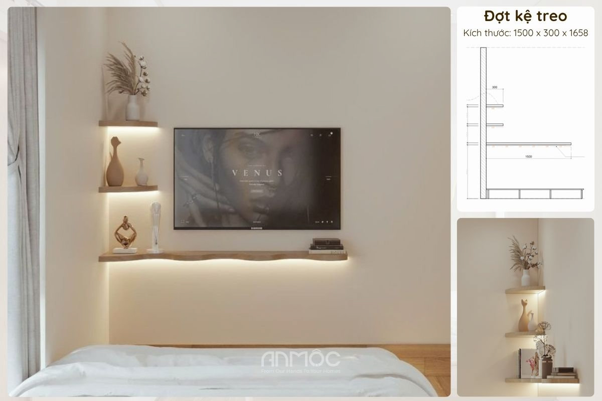 Không gian phòng ngủ nhẹ nhàng, gọn gàng và đầy cảm giác thư giãn