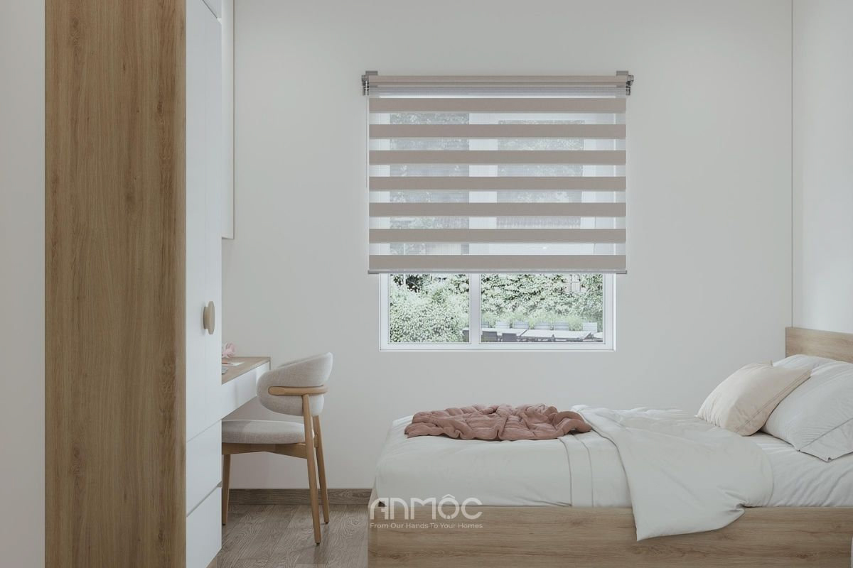 Không gian phòng ngủ nhẹ nhàng, thoáng đãng