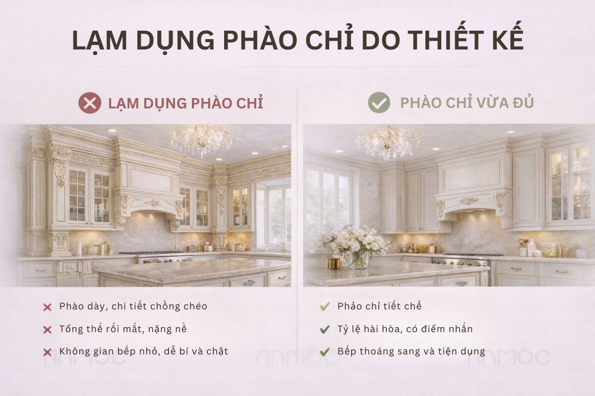 Lạm dụng quá nhiều phào chỉ gây thiết kế trở nên rối mắt