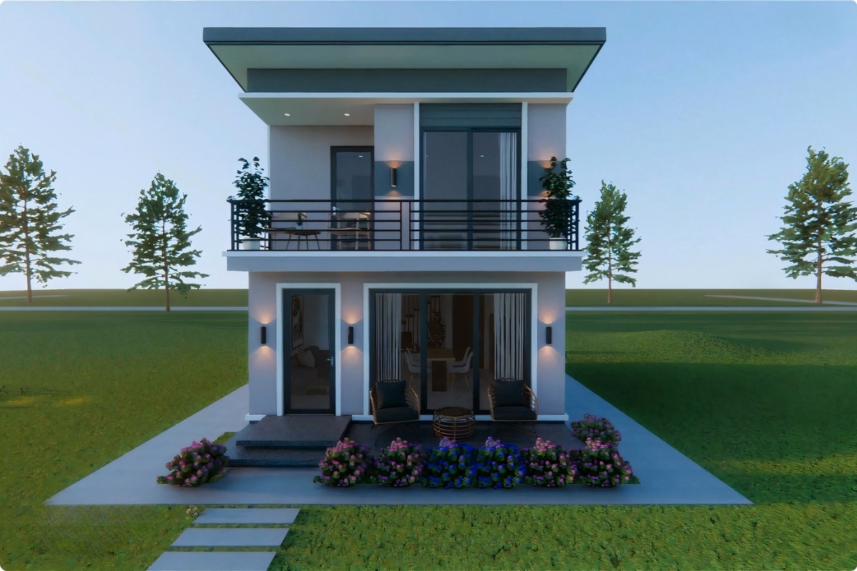 Mẫu nhà ống 2 tầng đẹp ở nông thôn