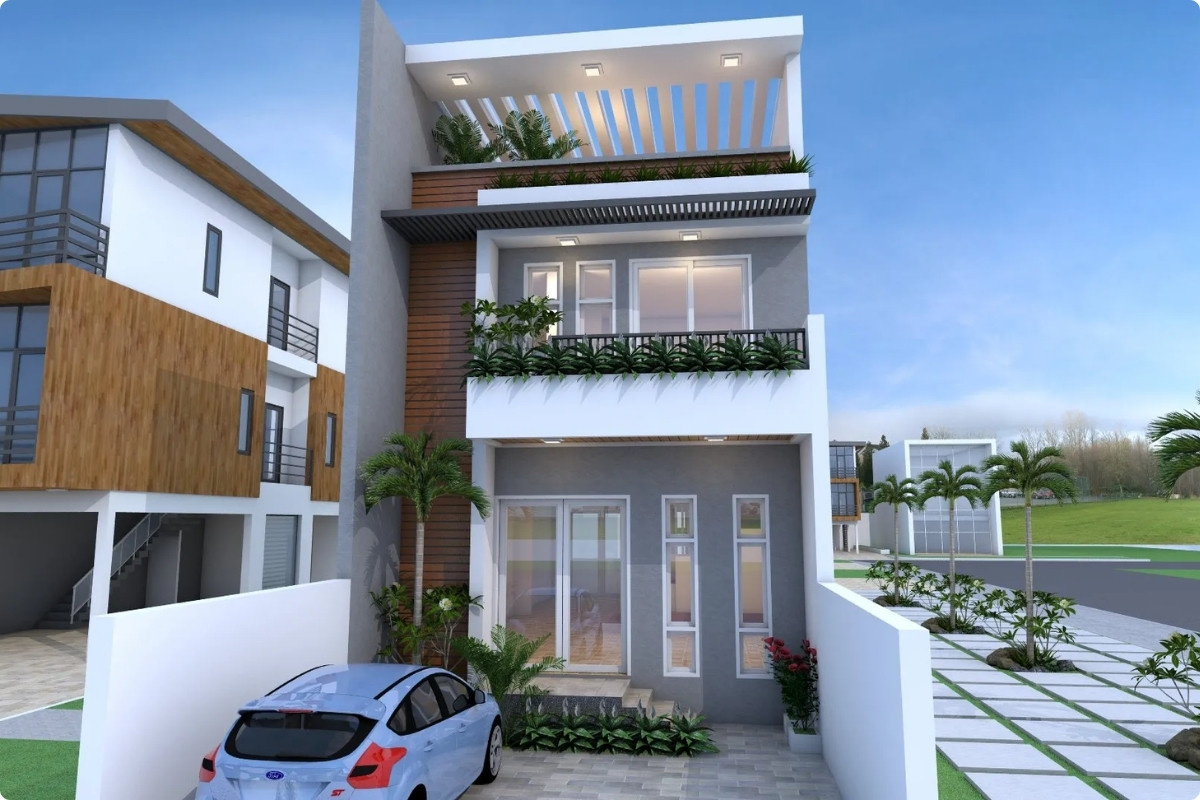 Mẫu nhà ống 2 tầng đẹp ở nông thôn