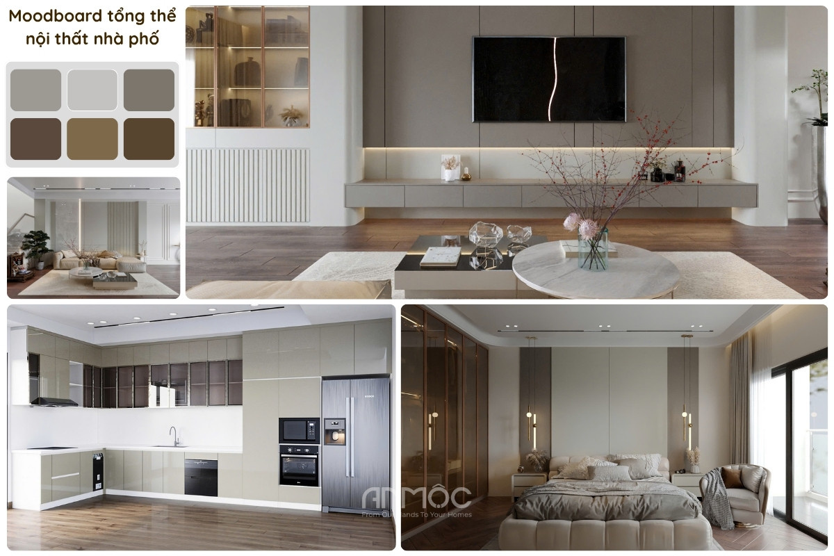 Moodboard nội thất nhà phố quận 10 90m2 với tông màu hiên đại và sang trọng