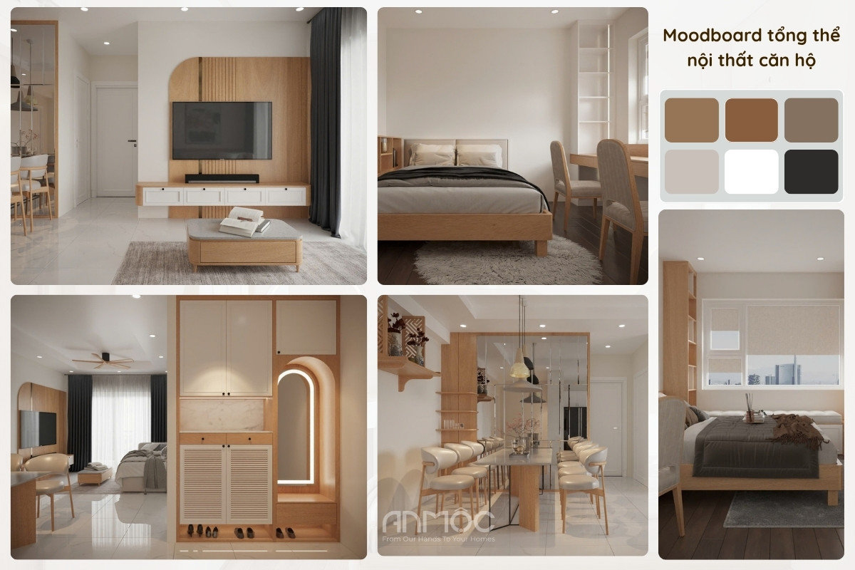 Moodboard toàn thể căn hô chung chư Saigon Mia 78m2