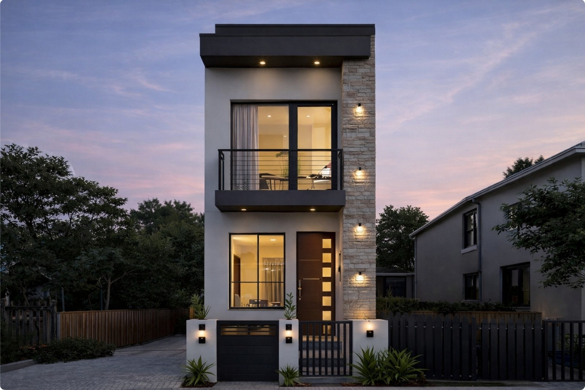 Nhà ống 2 tầng đẹp mặt tiền 5m