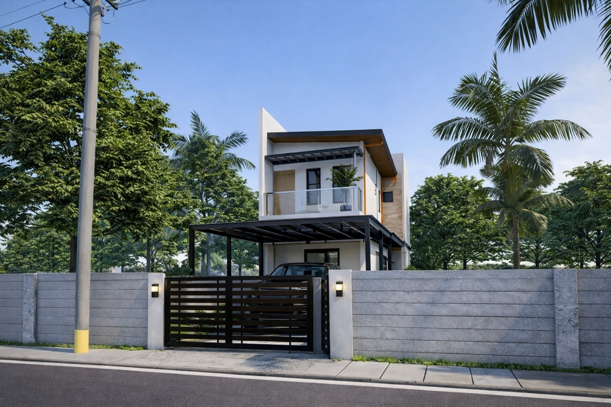 Nhà ống 2 tầng kết hợp gara