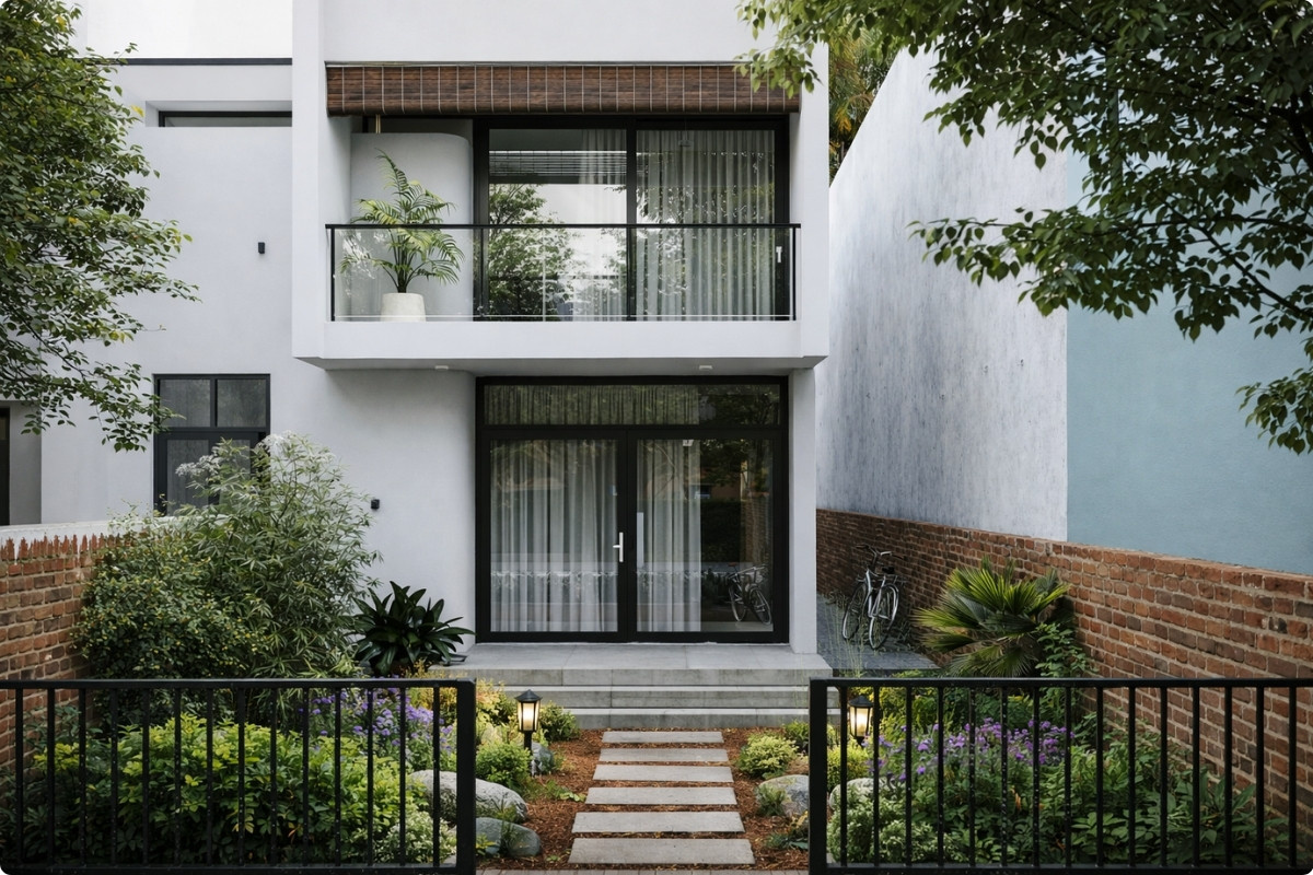 Nhà ống 2 tầng kết hợp sân vườn