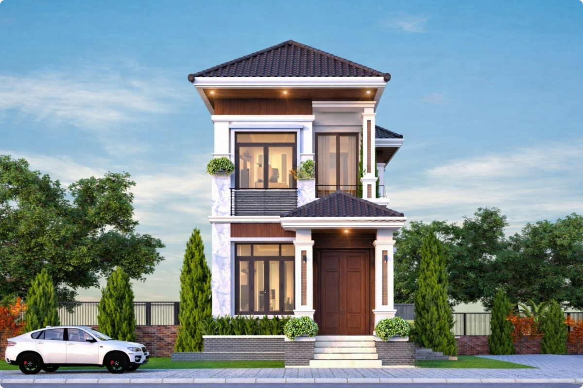 Nhà ống 2 tầng mái nhật