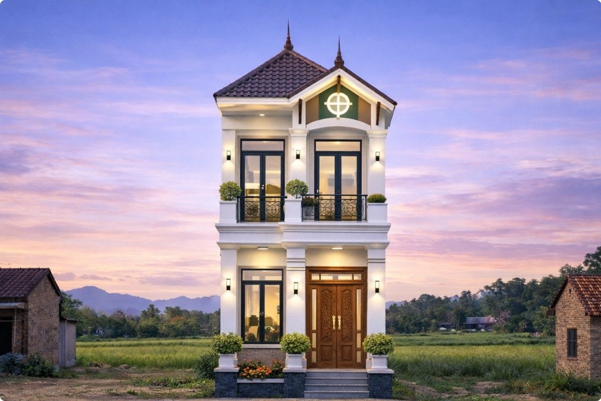 Nhà ống 2 tầng mái thái