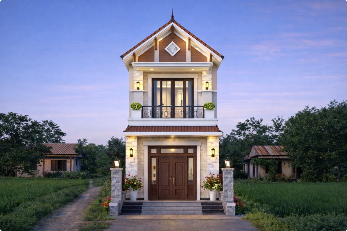 Nhà ống 2 tầng mái thái