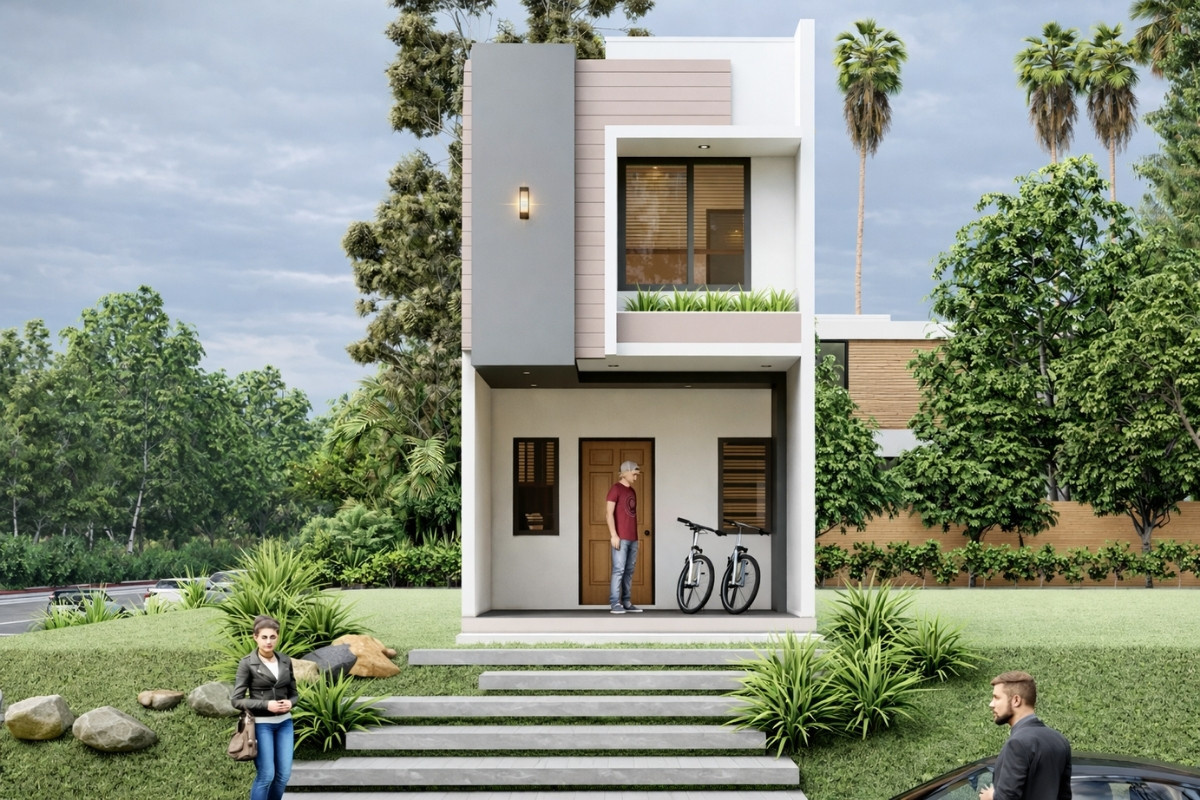 Nhà ống 2 tầng phù hợp gia đình nhỏ_An Mộc