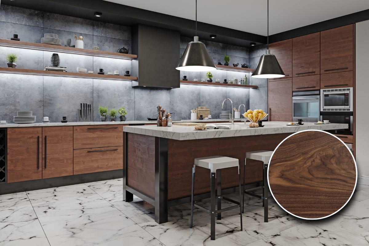 Nội thất chung cư gỗ óc chó