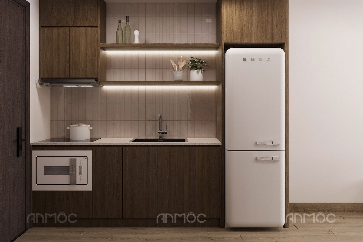 Nội thất phòng bếp - Thiết kế nội thất căn hộ Studio River Gate 23m2