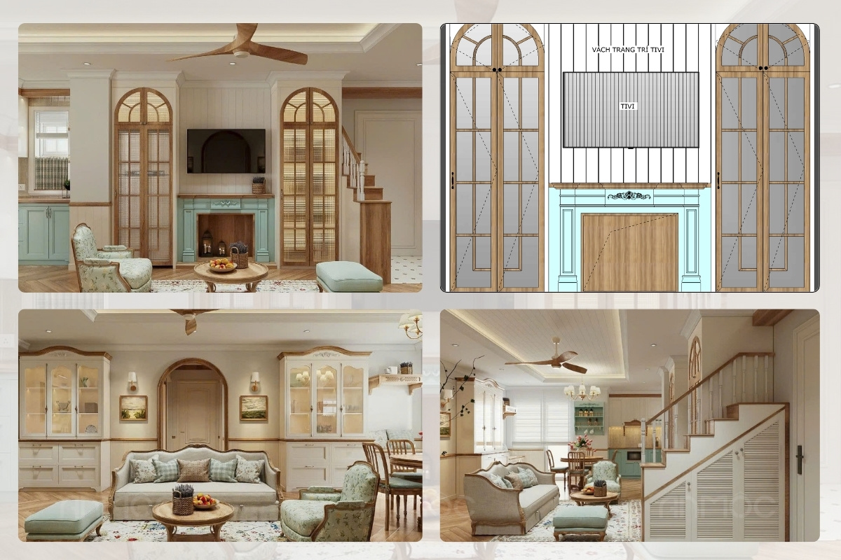 Nội thất phòng khách chung cư Era Town 60m2