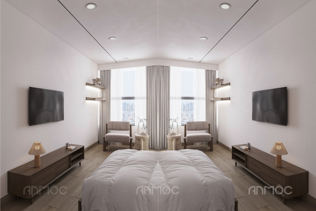 Nội thất phòng ngủ - Thiết kế nội thất căn hộ Studio River Gate 23m2