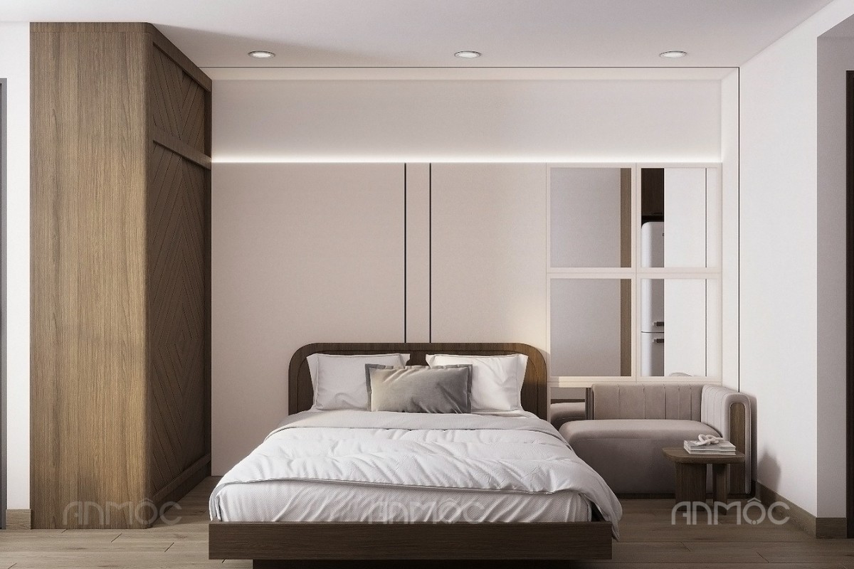 Nội thất phòng ngủ - Thiết kế nội thất căn hộ Studio River Gate 23m2