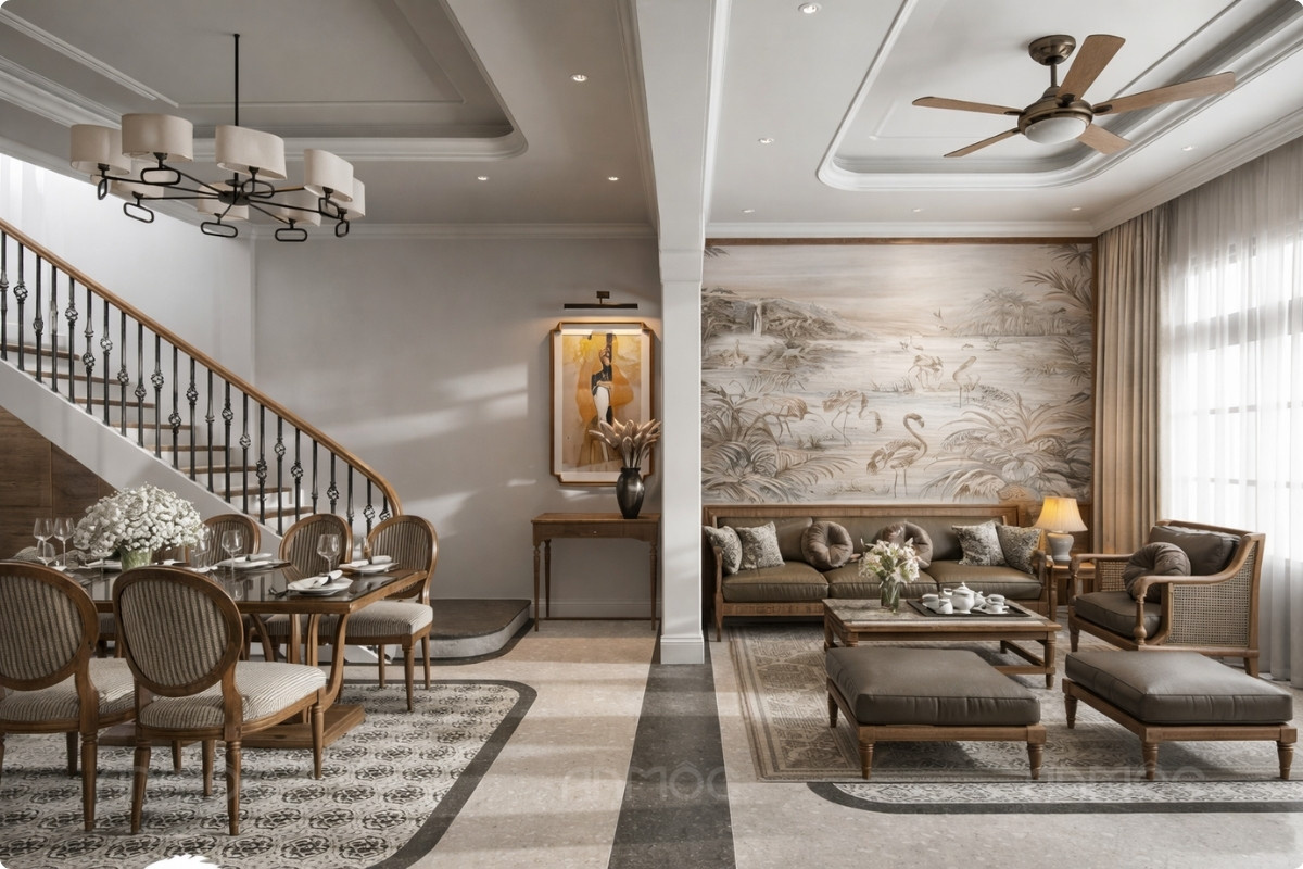 Phòng khách indochine