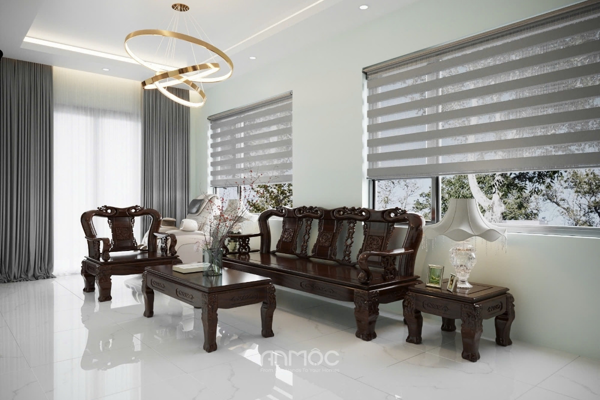 Phòng khách nhà phố mang lại cảm giác thoáng đãng, dễ chịu khi được thiết kế tận dụng tối đa ánh sáng tự nhiên