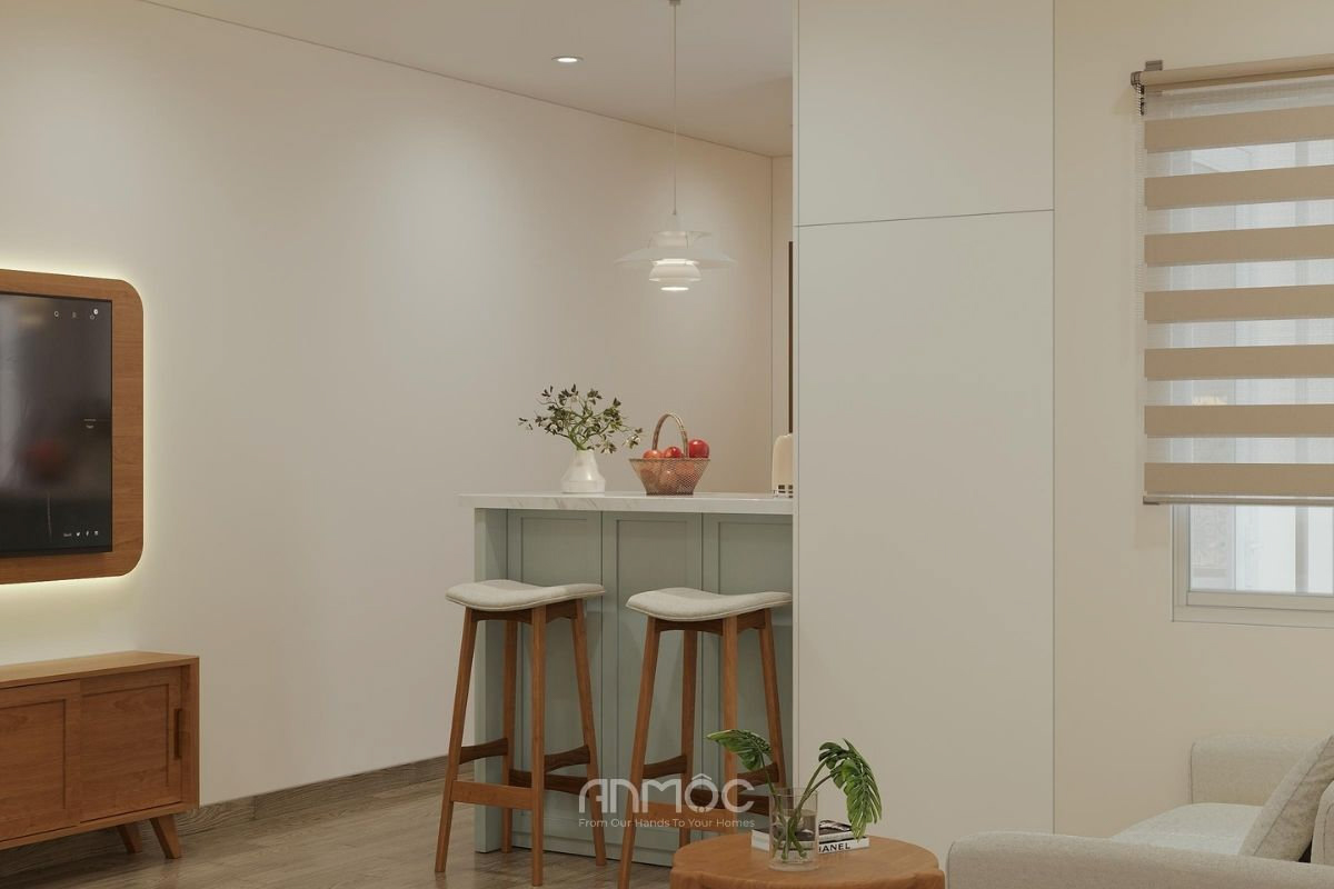 Quầy bếp thiết kế nhỏ gọn và hiện đại