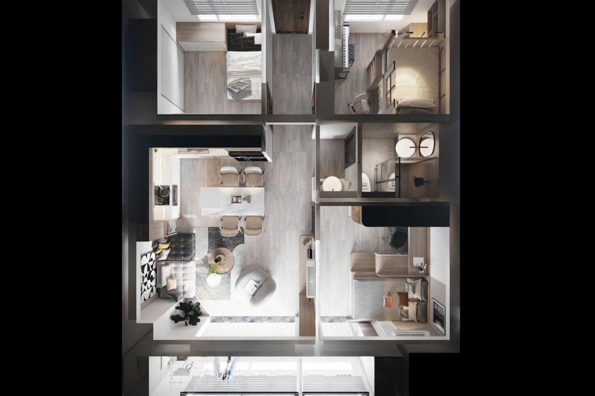 Sơ đồ bố trí không gian và nội thất khoa học của căn hộ Cantavil An Phú 80m2