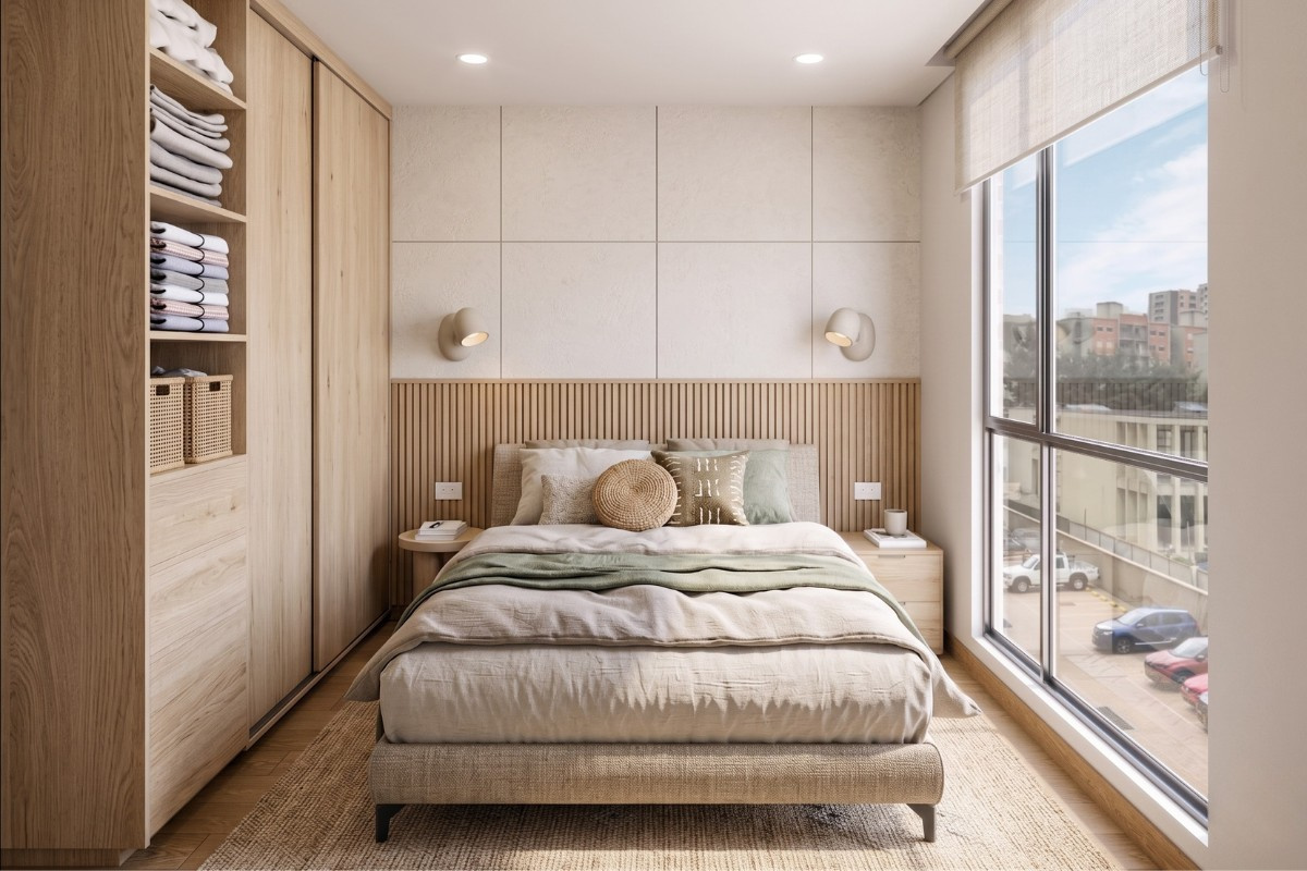 Thiết kế nội thất chung cư 1 phòng ngủ phong cách japandi