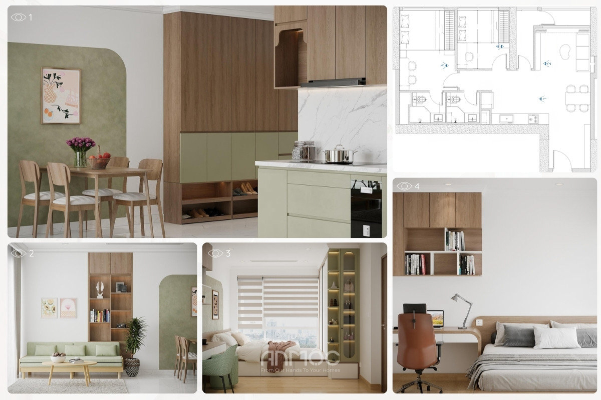 Thiết kế nội thất chung cư Vinhomes Central Park 83m2 anh Tuyên