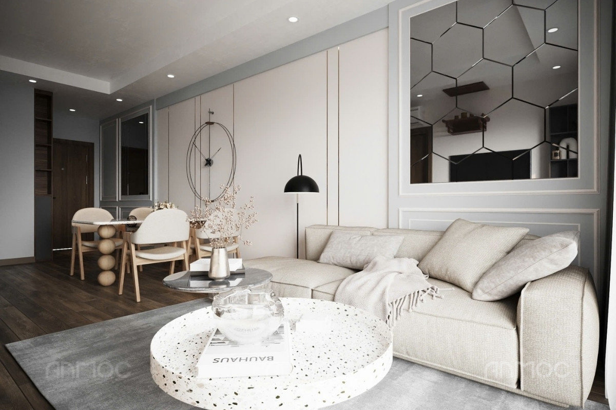 Thiết kế nội thất phòng khách và phòng ăn _ Chung cư Opal Boulevard 65m2