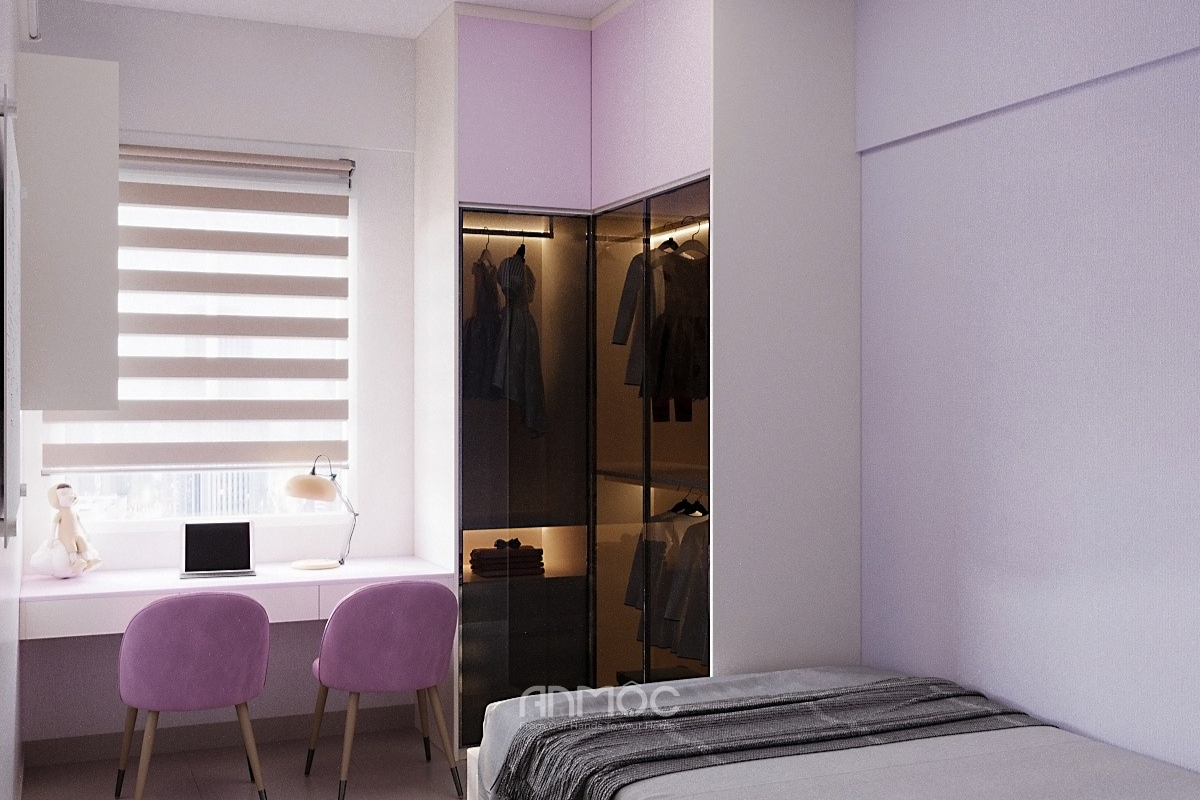 Tủ quần áo được kết cấu và phân chia bởi các đợt kệ, ngăn treo và hộc tủ, đảm bảo tối ưu hóa công năng lưu trữ cho không gian nhỏ.