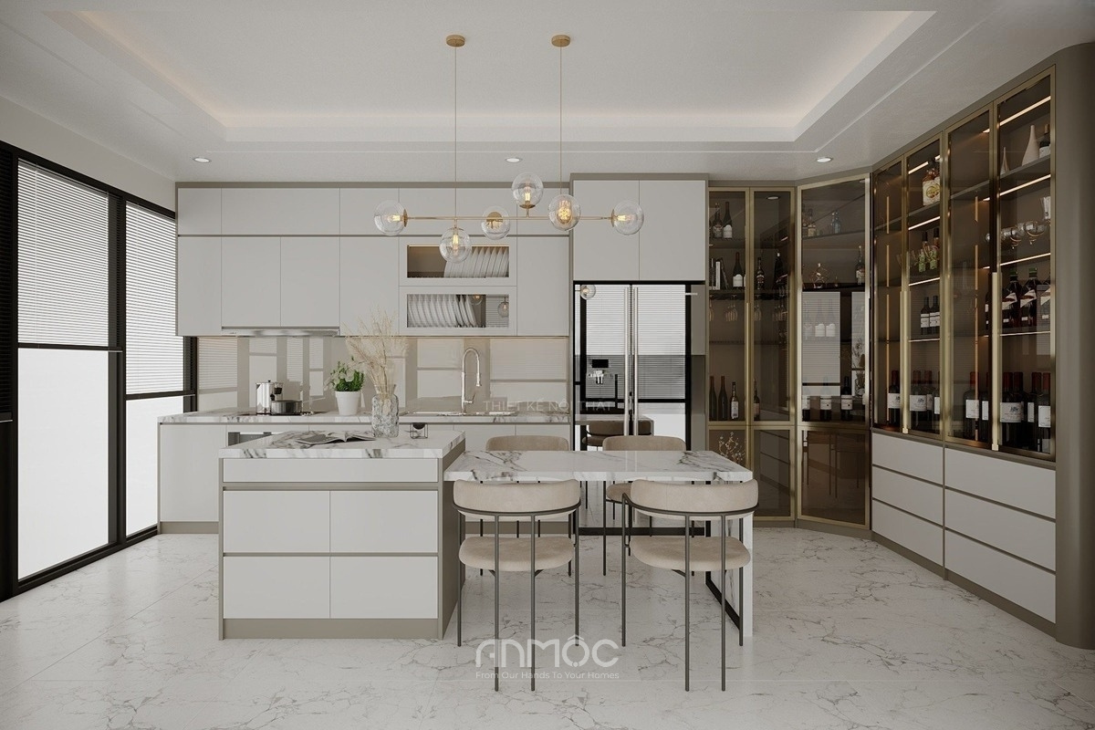 Tủ bếp chữ I cho nhà phố