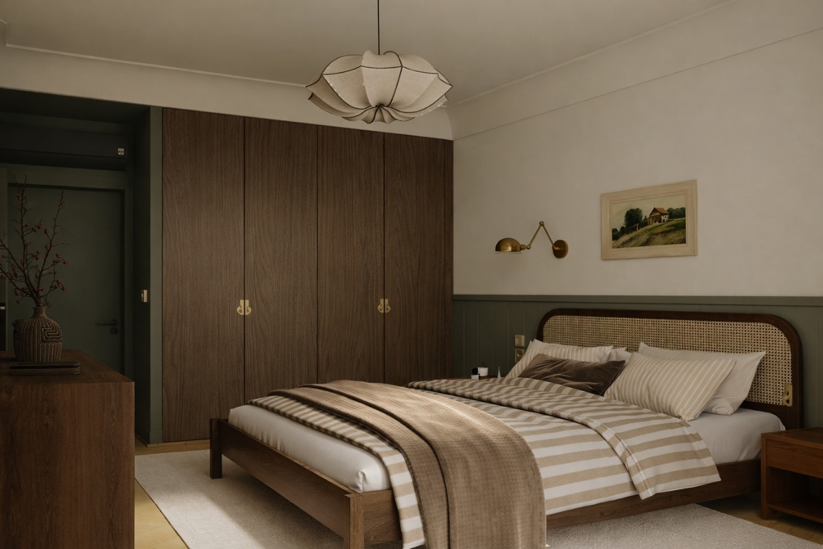 Tủ quần áo đẹp sử dụng gỗ óc chó