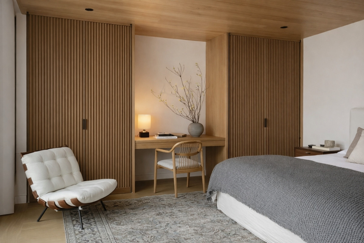 Tủ quần áo đẹp sử dụng gỗ sồi