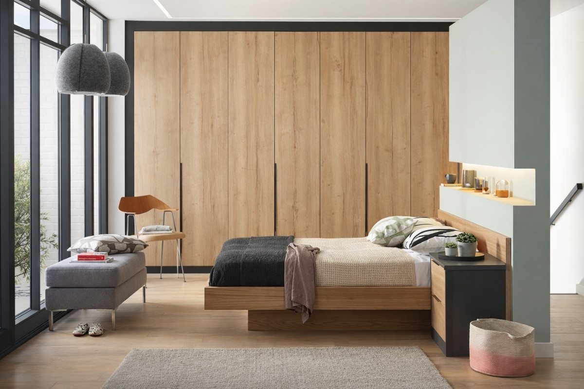 Tủ quần áo đẹp sử dụng gỗ thông