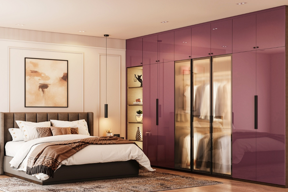 Các vật liệu gỗ công nghiệp phủ acrylic làm tủ quần áo