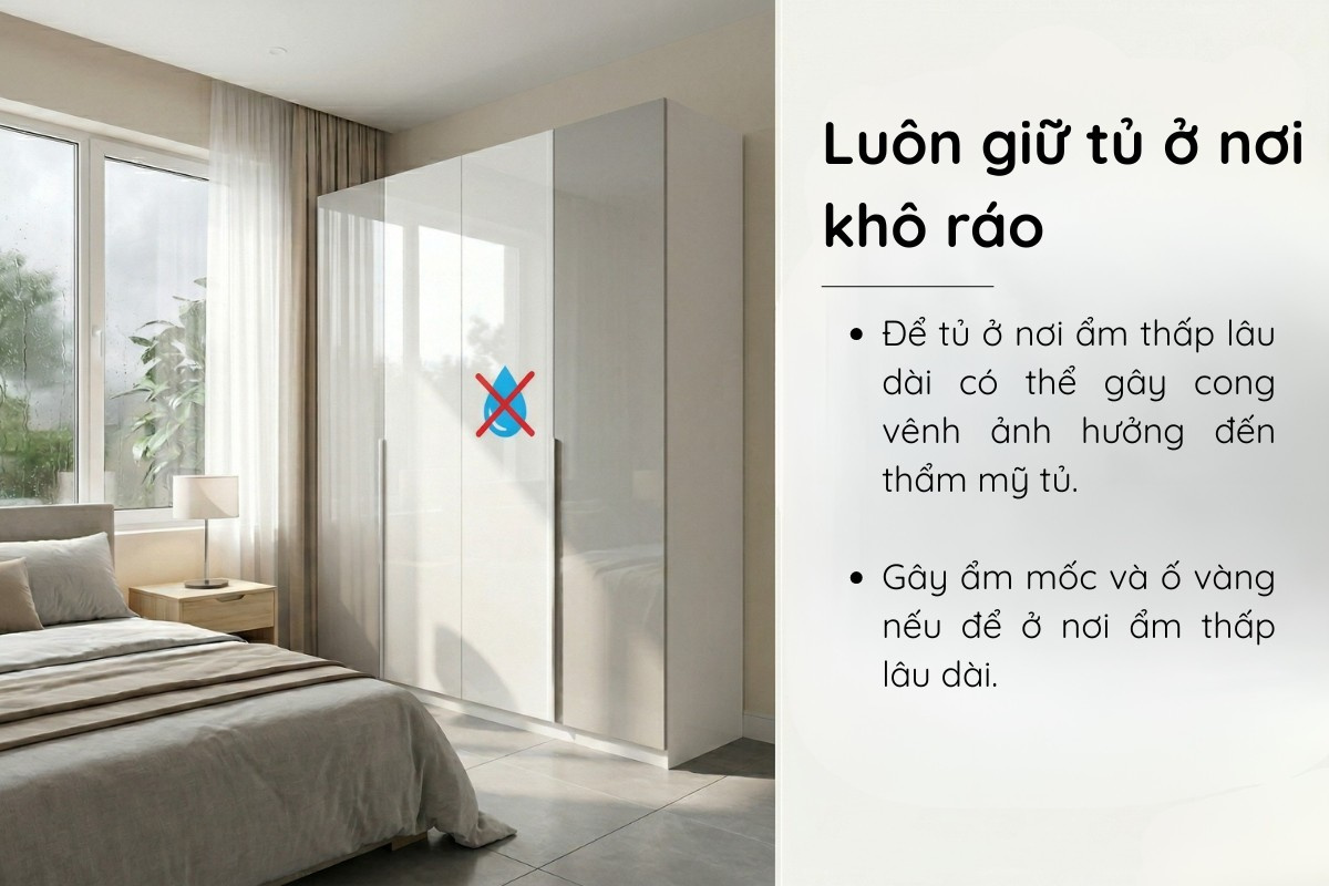 Giữ tủ ở nơi khô ráo
