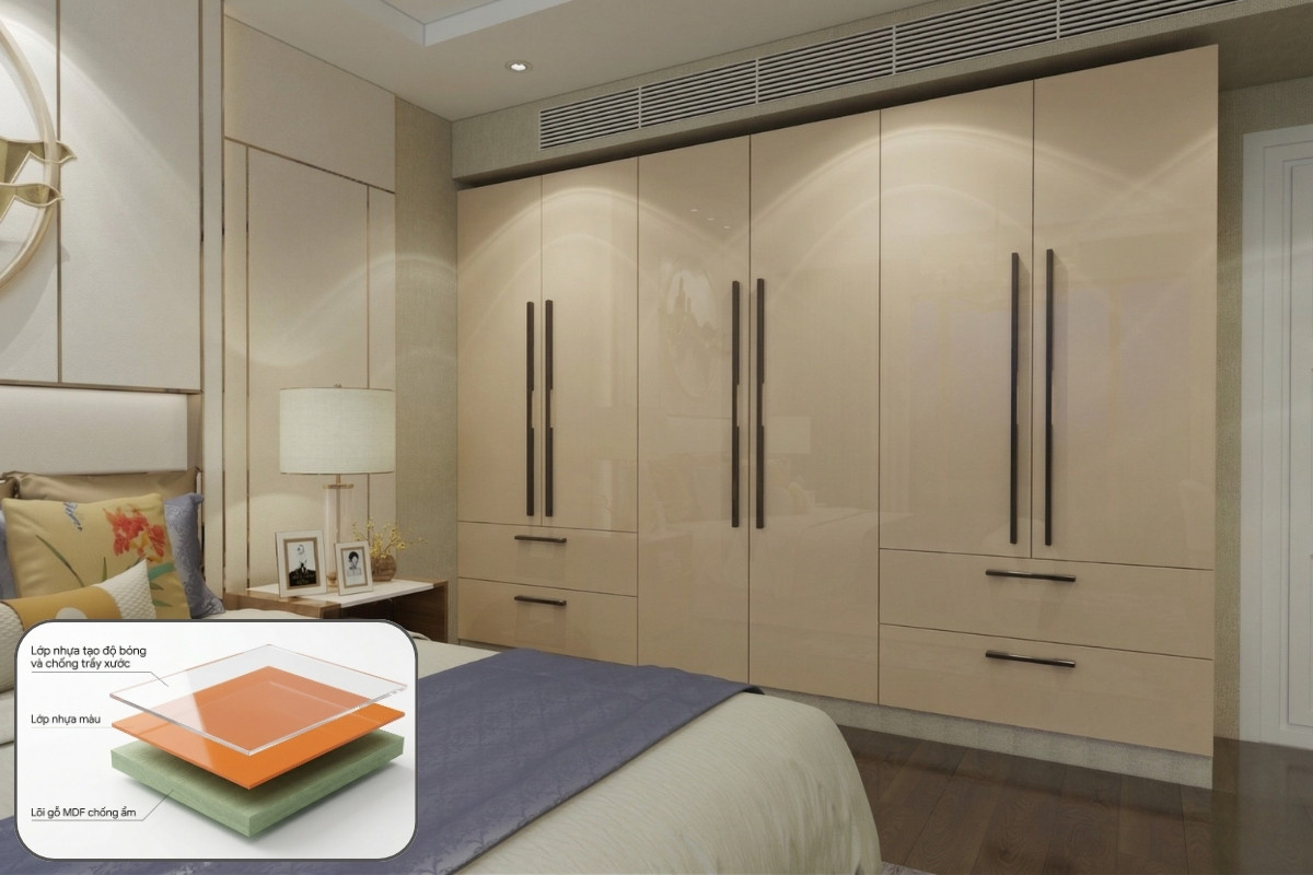 MDF lõi xanh chống ẩm phủ acrylic
