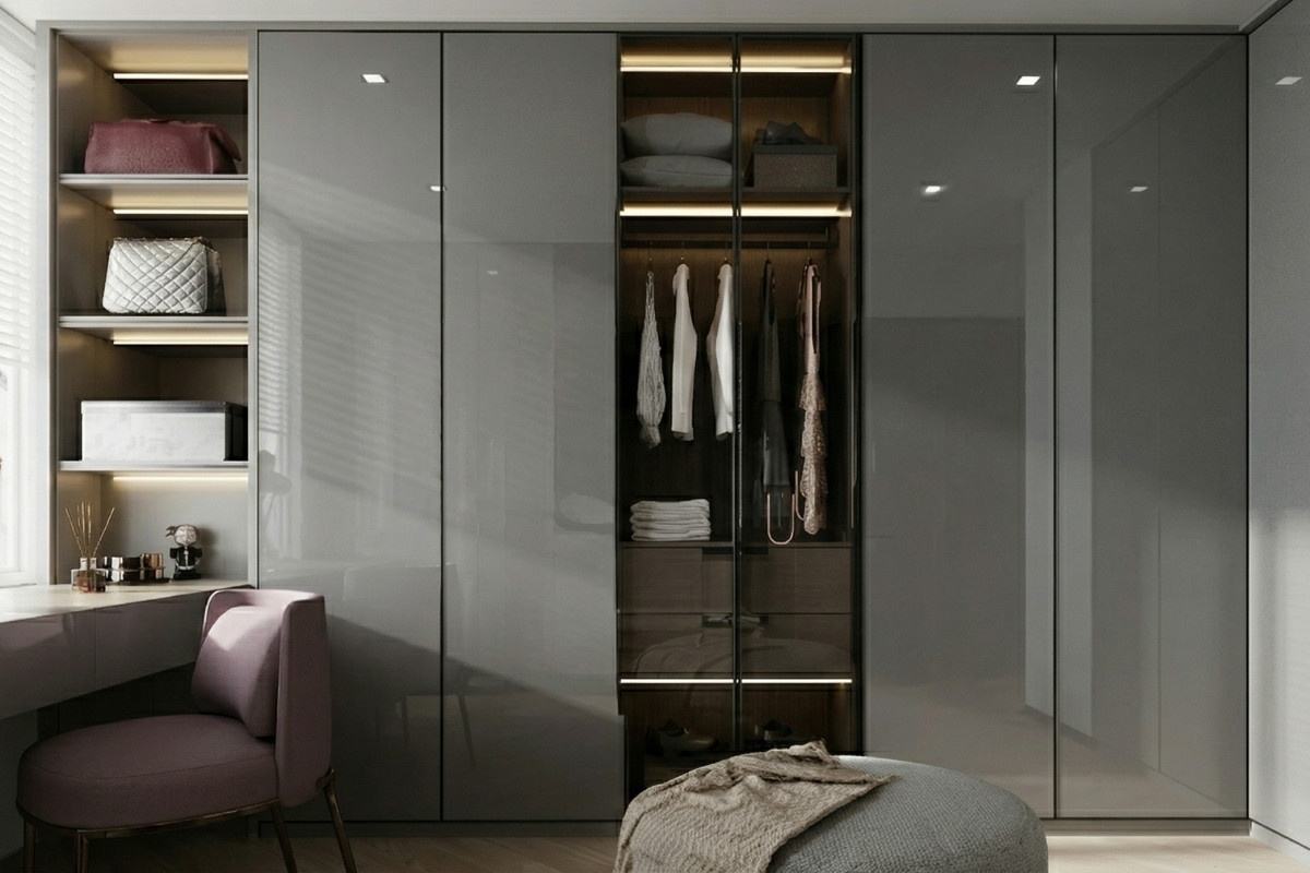 Mẫu tủ quần áo acrylic đẹp và hiện đại