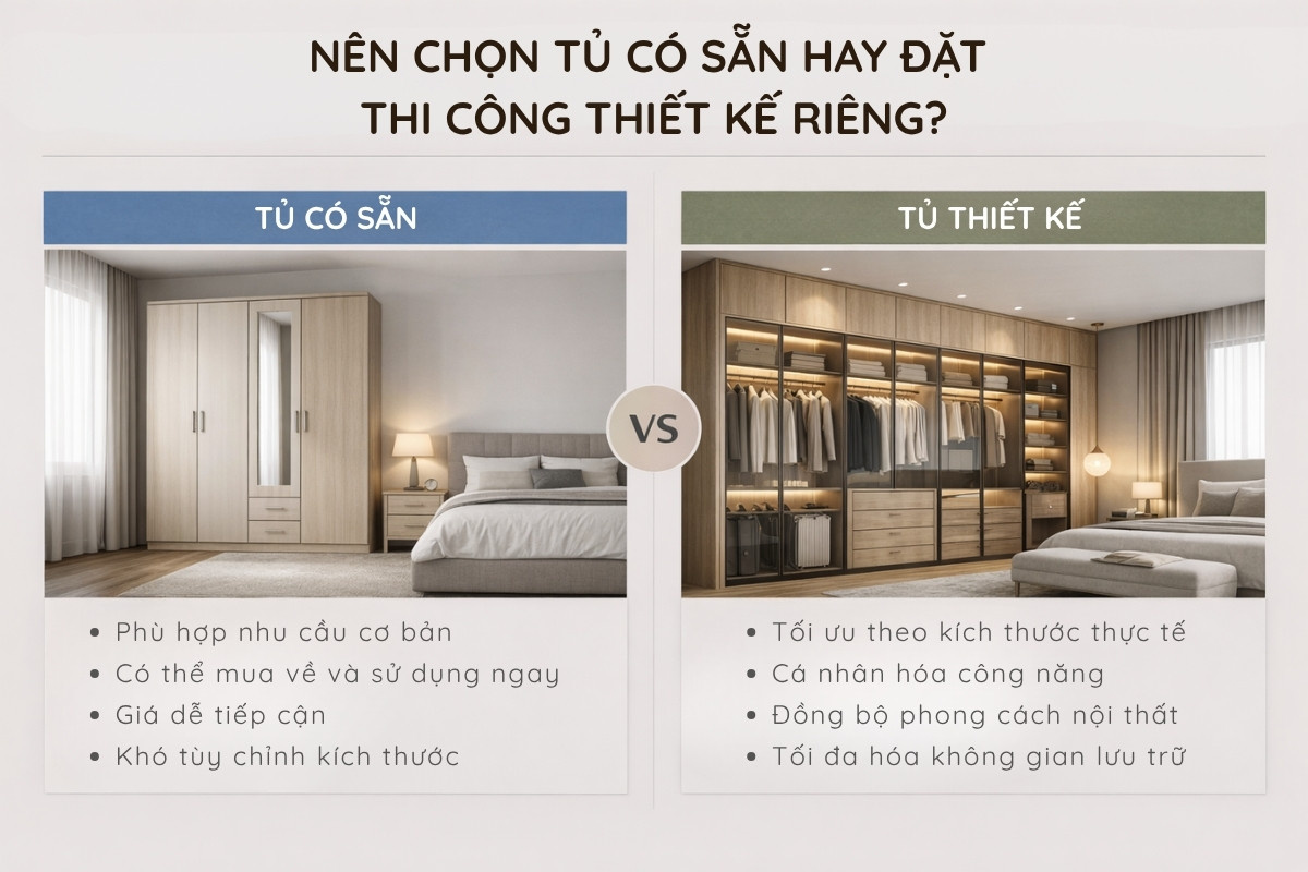 Nên mua tủ có sẵn hay tủ thiết kế riêng