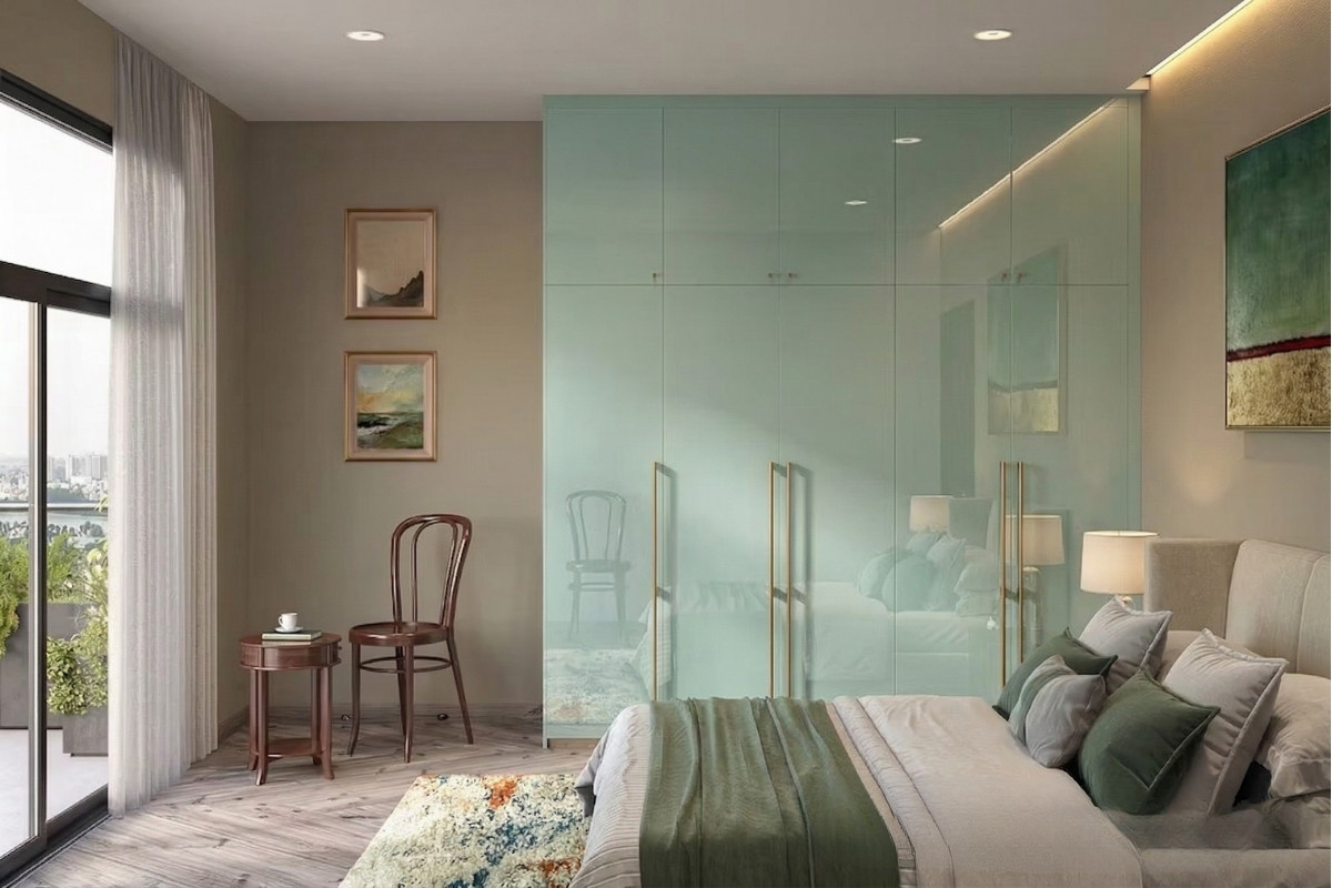 Thiết kế tủ quần áo nhựa kết hợp cánh acrylic