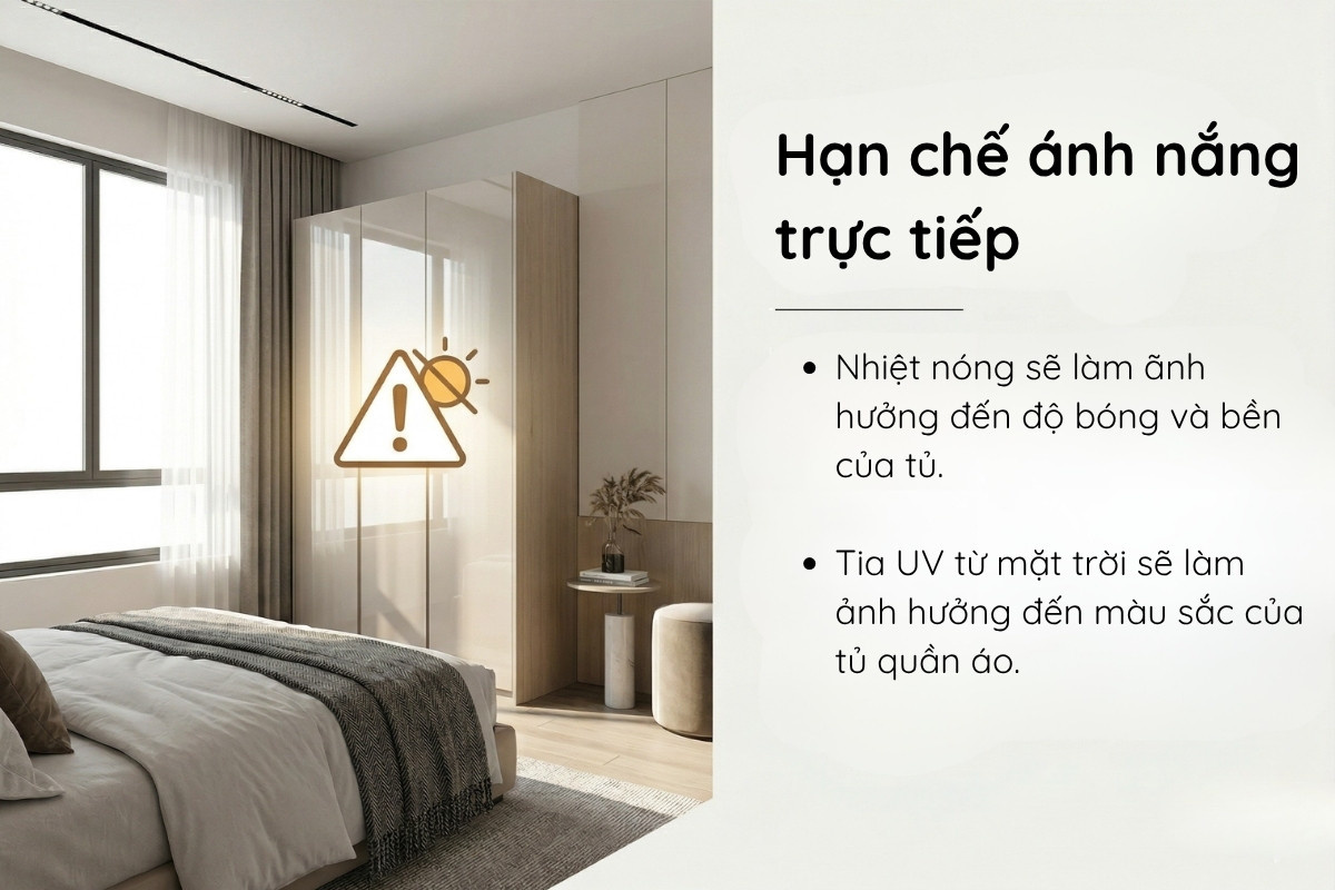 Tránh ánh nắng trực tiếp