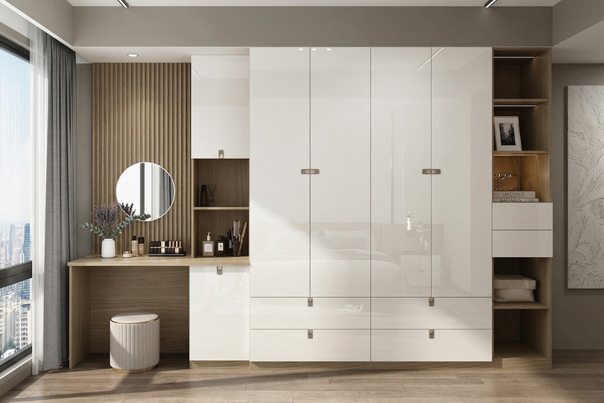 Tủ quần áo kết hợp bàn trang điểm