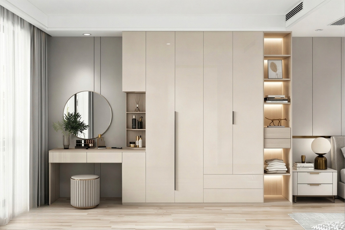 Tủ quần áo acrylic kịch trần