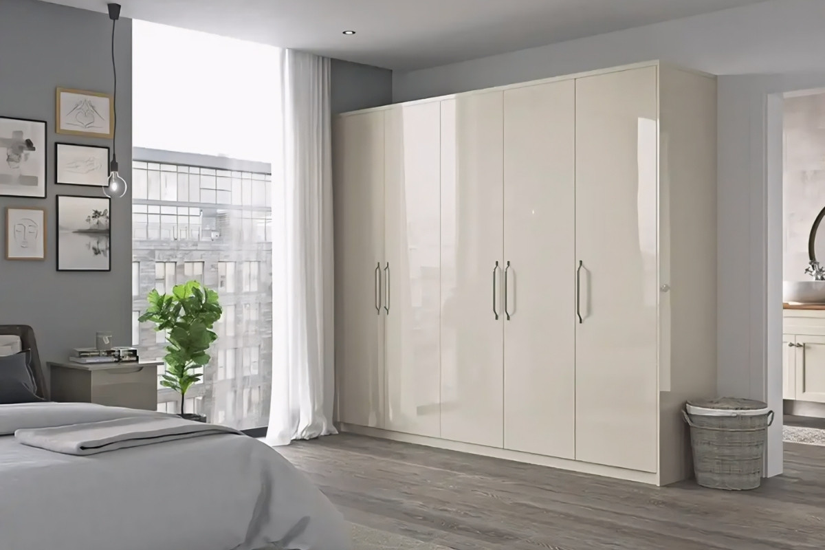 Tủ quần áo acrylic màu be