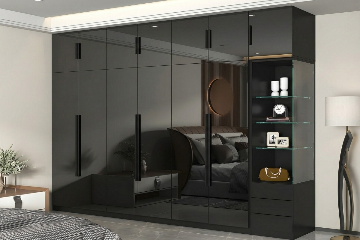 Tủ quần áo acrylic màu đen 